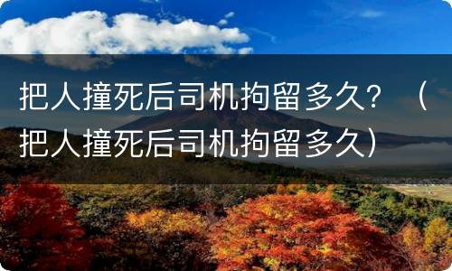 把人撞死后司机拘留多久？（把人撞死后司机拘留多久）