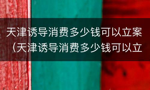 天津诱导消费多少钱可以立案（天津诱导消费多少钱可以立案起诉）