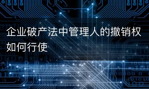 企业破产法中管理人的撤销权如何行使