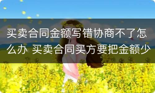 买卖合同金额写错协商不了怎么办 买卖合同买方要把金额少写