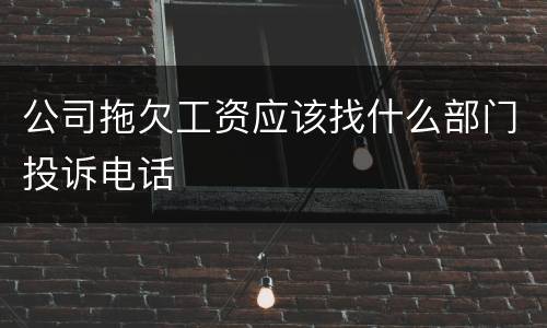 公司拖欠工资应该找什么部门投诉电话