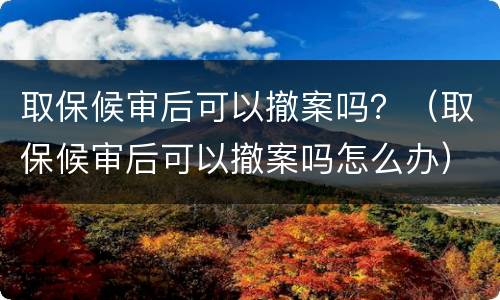 取保候审后可以撤案吗？（取保候审后可以撤案吗怎么办）