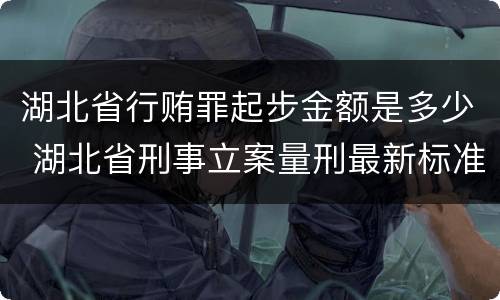 湖北省行贿罪起步金额是多少 湖北省刑事立案量刑最新标准