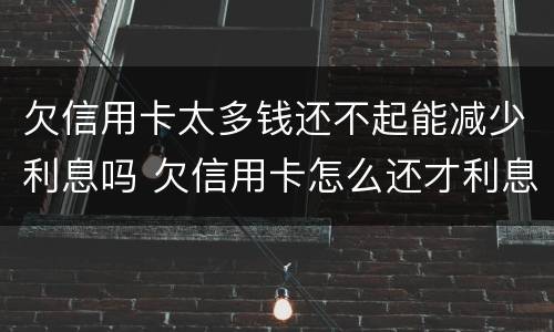 欠信用卡太多钱还不起能减少利息吗 欠信用卡怎么还才利息少