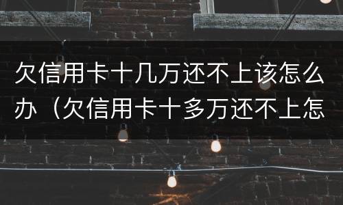欠信用卡十几万还不上该怎么办（欠信用卡十多万还不上怎么办）