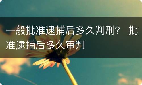 一般批准逮捕后多久判刑？ 批准逮捕后多久审判