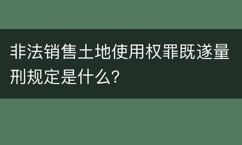 非法销售土地使用权罪既遂量刑规定是什么？