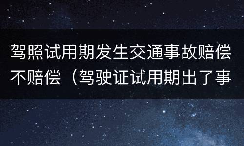 驾照试用期发生交通事故赔偿不赔偿（驾驶证试用期出了事故怎么处理）