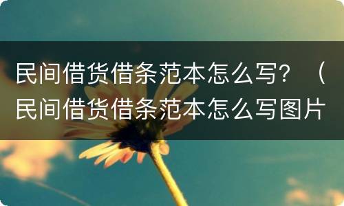 民间借货借条范本怎么写？（民间借货借条范本怎么写图片）