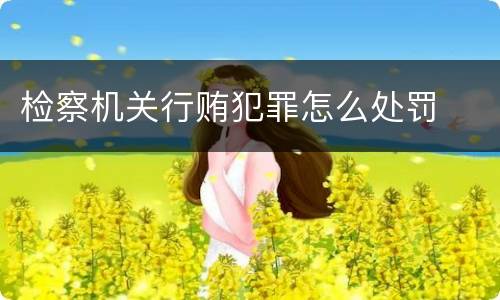 检察机关行贿犯罪怎么处罚