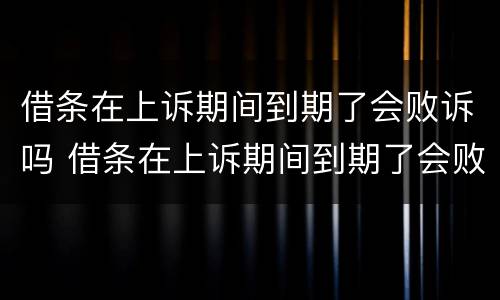 借条在上诉期间到期了会败诉吗 借条在上诉期间到期了会败诉吗怎么写