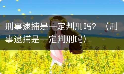 刑事逮捕是一定判刑吗？（刑事逮捕是一定判刑吗）