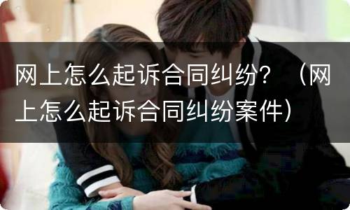 网上怎么起诉合同纠纷？（网上怎么起诉合同纠纷案件）