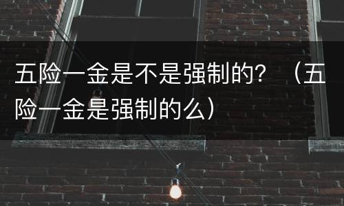 五险一金是不是强制的？（五险一金是强制的么）