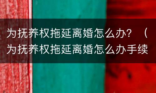 为抚养权拖延离婚怎么办？（为抚养权拖延离婚怎么办手续）