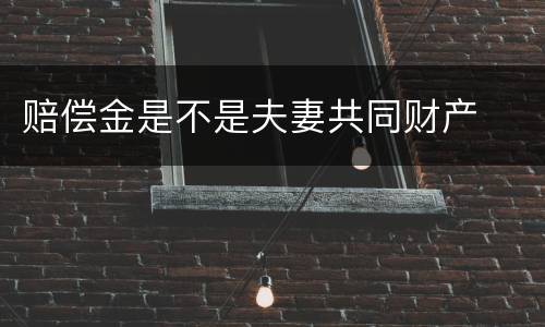 赔偿金是不是夫妻共同财产