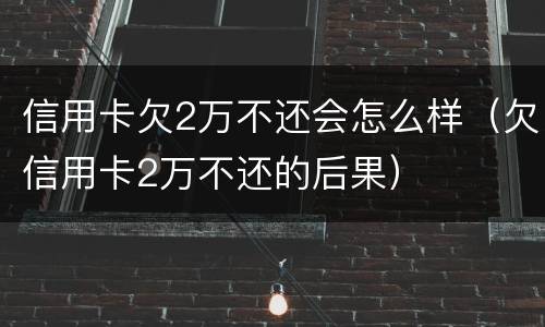 信用卡欠2万不还会怎么样（欠信用卡2万不还的后果）