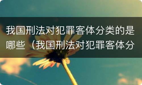 我国刑法对犯罪客体分类的是哪些（我国刑法对犯罪客体分类的是哪些规定）