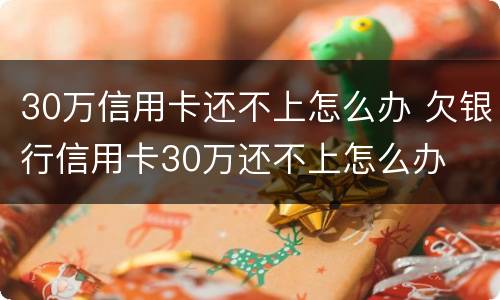 30万信用卡还不上怎么办 欠银行信用卡30万还不上怎么办