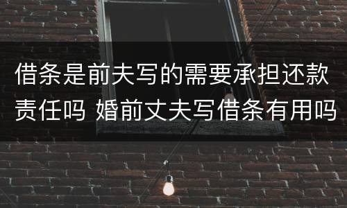 借条是前夫写的需要承担还款责任吗 婚前丈夫写借条有用吗