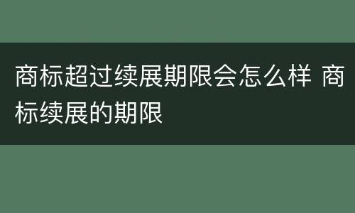 商标超过续展期限会怎么样 商标续展的期限