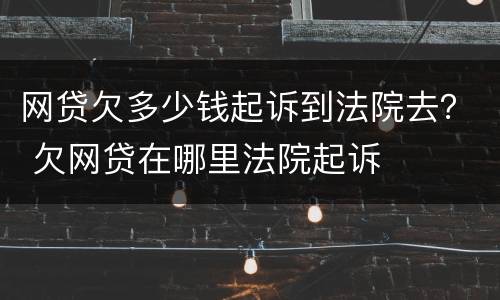 网贷欠多少钱起诉到法院去？ 欠网贷在哪里法院起诉
