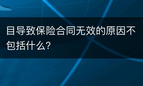 目导致保险合同无效的原因不包括什么？