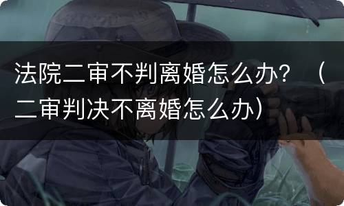 法院二审不判离婚怎么办？（二审判决不离婚怎么办）