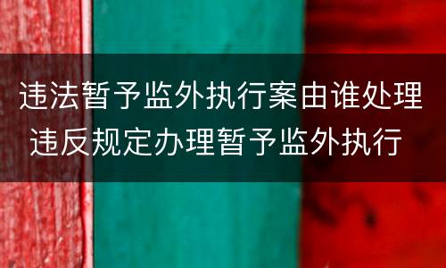 违法暂予监外执行案由谁处理 违反规定办理暂予监外执行