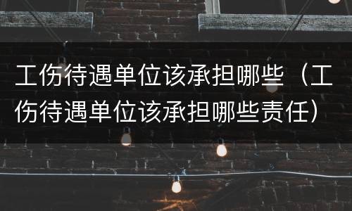 工伤待遇单位该承担哪些（工伤待遇单位该承担哪些责任）