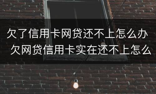 欠了信用卡网贷还不上怎么办 欠网贷信用卡实在还不上怎么办