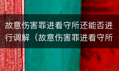 故意伤害罪进看守所还能否进行调解（故意伤害罪进看守所能办取保）