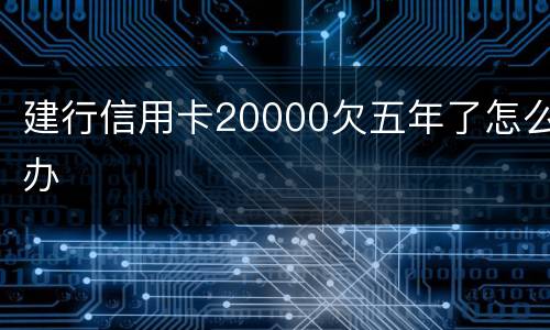 建行信用卡20000欠五年了怎么办