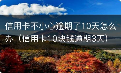 信用卡不小心逾期了10天怎么办（信用卡10块钱逾期3天）