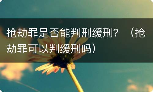抢劫罪是否能判刑缓刑？（抢劫罪可以判缓刑吗）
