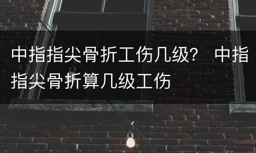 中指指尖骨折工伤几级？ 中指指尖骨折算几级工伤