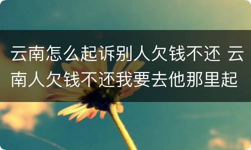 云南怎么起诉别人欠钱不还 云南人欠钱不还我要去他那里起诉吗