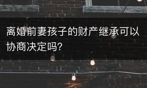离婚前妻孩子的财产继承可以协商决定吗？