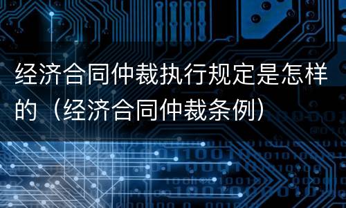 经济合同仲裁执行规定是怎样的（经济合同仲裁条例）