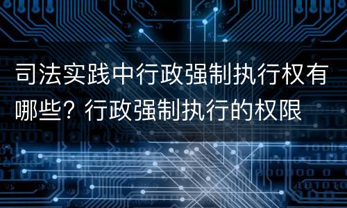 司法实践中行政强制执行权有哪些? 行政强制执行的权限