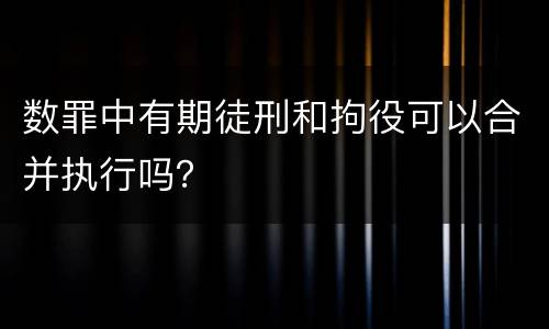 数罪中有期徒刑和拘役可以合并执行吗？