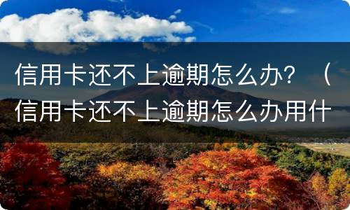 信用卡还不上逾期怎么办？（信用卡还不上逾期怎么办用什么办法解决）