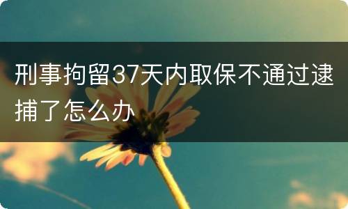刑事拘留37天内取保不通过逮捕了怎么办
