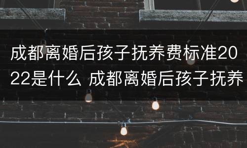 成都离婚后孩子抚养费标准2022是什么 成都离婚后孩子抚养费标准2021年