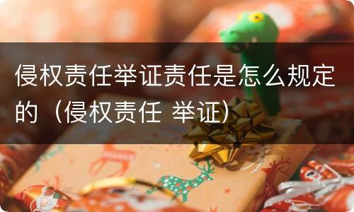 侵权责任举证责任是怎么规定的（侵权责任 举证）