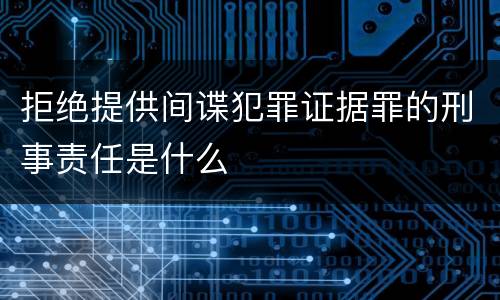 拒绝提供间谍犯罪证据罪的刑事责任是什么