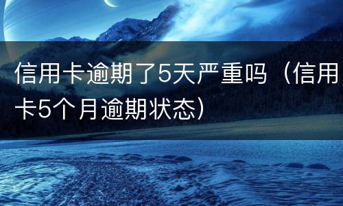 信用卡逾期了5天严重吗（信用卡5个月逾期状态）