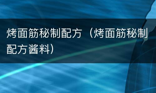 烤面筋秘制配方（烤面筋秘制配方酱料）