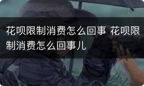 花呗限制消费怎么回事 花呗限制消费怎么回事儿