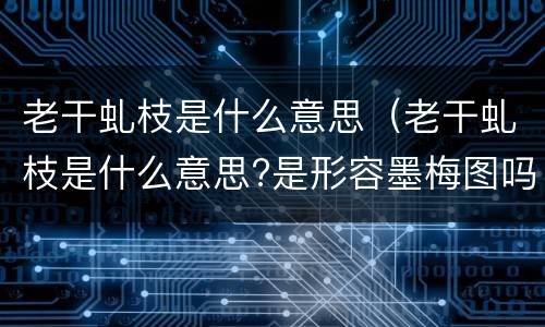 老干虬枝是什么意思（老干虬枝是什么意思?是形容墨梅图吗?）